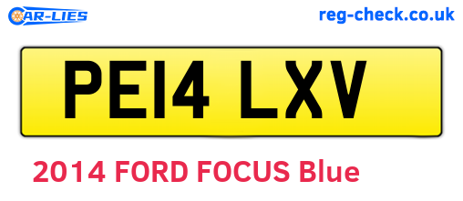 PE14LXV are the vehicle registration plates.