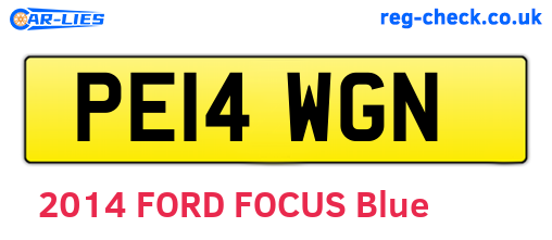PE14WGN are the vehicle registration plates.