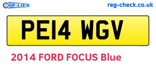 PE14WGV are the vehicle registration plates.