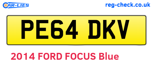 PE64DKV are the vehicle registration plates.