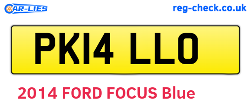 PK14LLO are the vehicle registration plates.