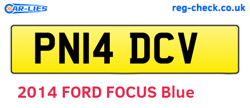 PN14DCV are the vehicle registration plates.