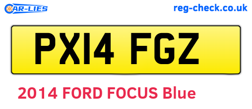 PX14FGZ are the vehicle registration plates.