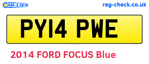PY14PWE are the vehicle registration plates.