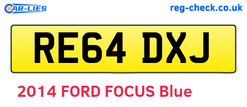 RE64DXJ are the vehicle registration plates.