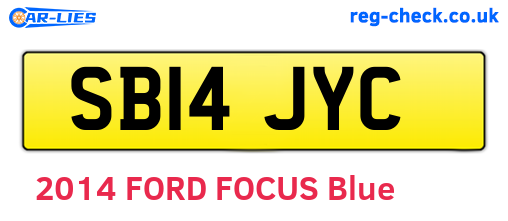 SB14JYC are the vehicle registration plates.
