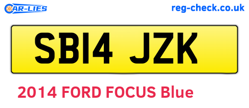 SB14JZK are the vehicle registration plates.