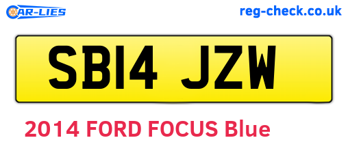 SB14JZW are the vehicle registration plates.