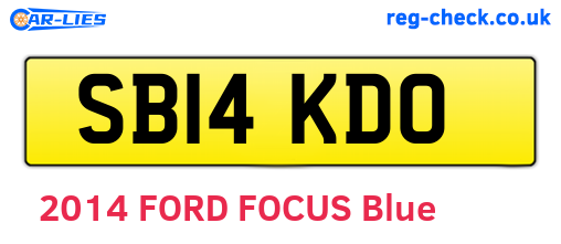 SB14KDO are the vehicle registration plates.