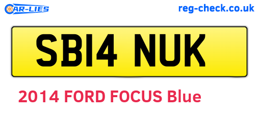 SB14NUK are the vehicle registration plates.