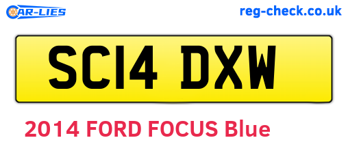 SC14DXW are the vehicle registration plates.