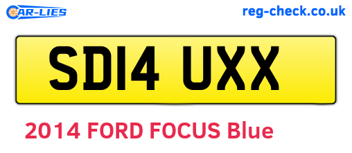 SD14UXX are the vehicle registration plates.