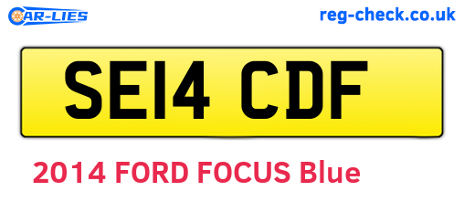 SE14CDF are the vehicle registration plates.