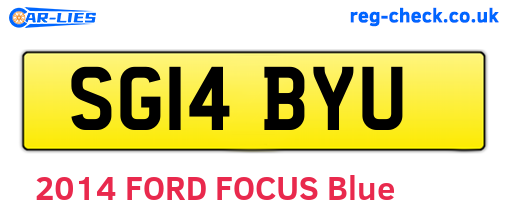 SG14BYU are the vehicle registration plates.