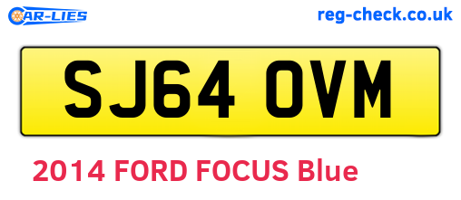 SJ64OVM are the vehicle registration plates.