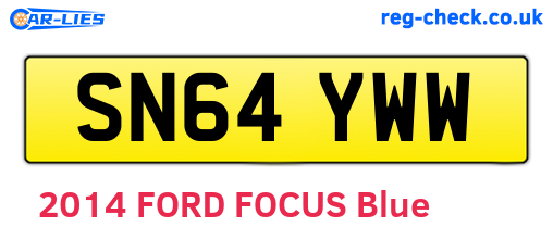 SN64YWW are the vehicle registration plates.