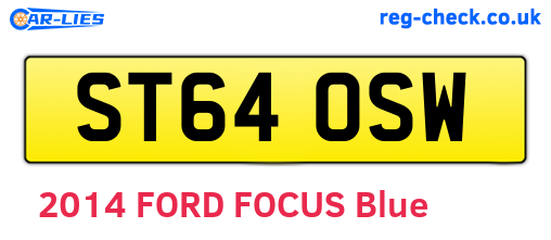 ST64OSW are the vehicle registration plates.
