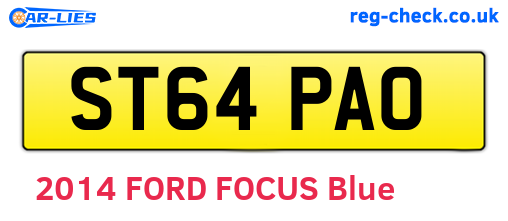 ST64PAO are the vehicle registration plates.