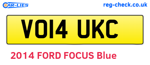 VO14UKC are the vehicle registration plates.