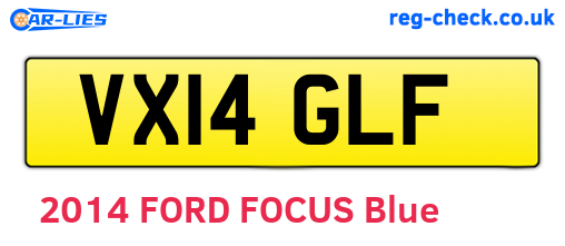 VX14GLF are the vehicle registration plates.