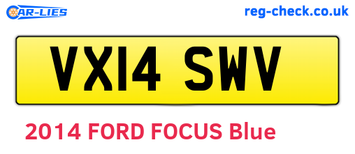 VX14SWV are the vehicle registration plates.