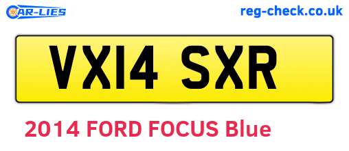VX14SXR are the vehicle registration plates.