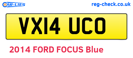 VX14UCO are the vehicle registration plates.