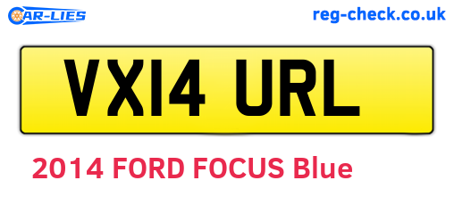 VX14URL are the vehicle registration plates.