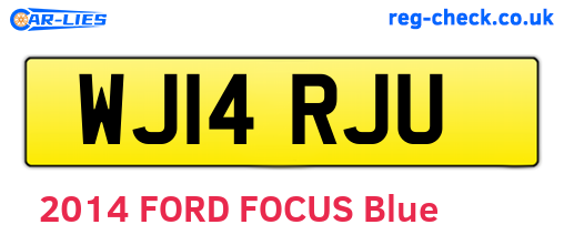 WJ14RJU are the vehicle registration plates.