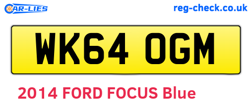 WK64OGM are the vehicle registration plates.