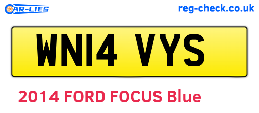 WN14VYS are the vehicle registration plates.
