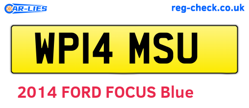 WP14MSU are the vehicle registration plates.