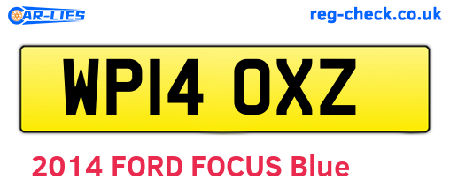 WP14OXZ are the vehicle registration plates.