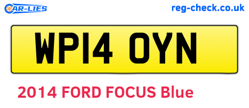 WP14OYN are the vehicle registration plates.
