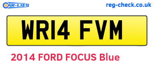 WR14FVM are the vehicle registration plates.