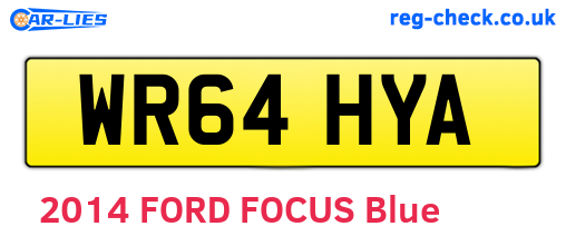 WR64HYA are the vehicle registration plates.