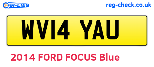 WV14YAU are the vehicle registration plates.