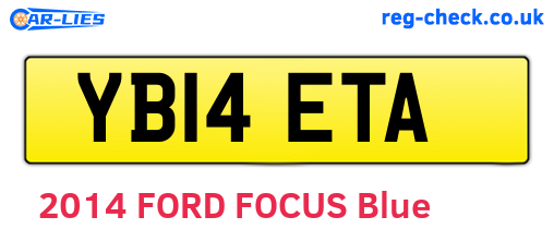 YB14ETA are the vehicle registration plates.