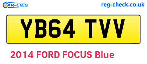 YB64TVV are the vehicle registration plates.