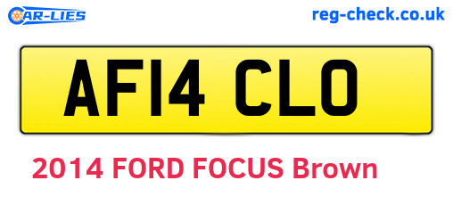 AF14CLO are the vehicle registration plates.