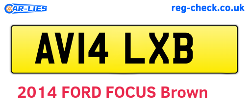 AV14LXB are the vehicle registration plates.