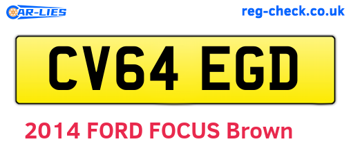 CV64EGD are the vehicle registration plates.