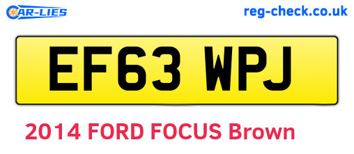 EF63WPJ are the vehicle registration plates.