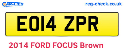 EO14ZPR are the vehicle registration plates.