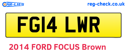 FG14LWR are the vehicle registration plates.
