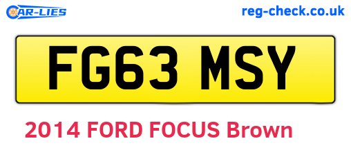 FG63MSY are the vehicle registration plates.