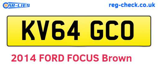KV64GCO are the vehicle registration plates.