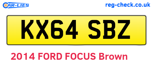 KX64SBZ are the vehicle registration plates.