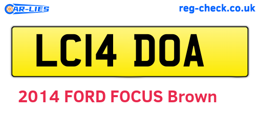 LC14DOA are the vehicle registration plates.