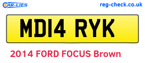 MD14RYK are the vehicle registration plates.